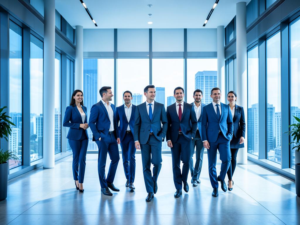 Professional team in a modern office, scaling a launched technology product
